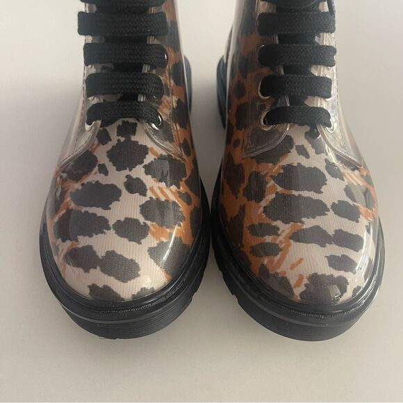 Sergio Rossi Women's Winter Jelly Rain Boot Leopard NWOB Size 37 - Picture 11 of 12